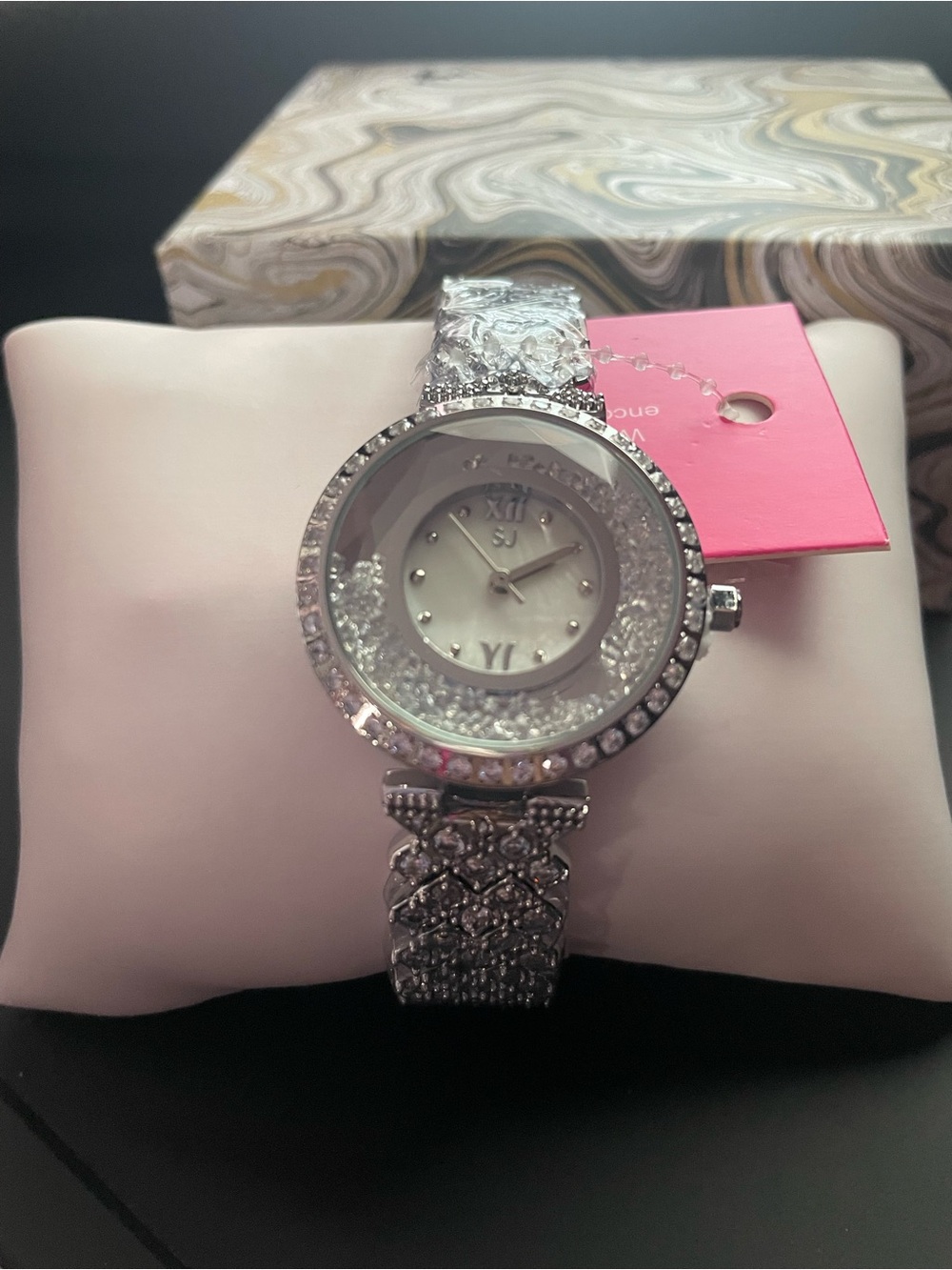 Sassy Jones Crystal Accent Silver Women's Dress Watch